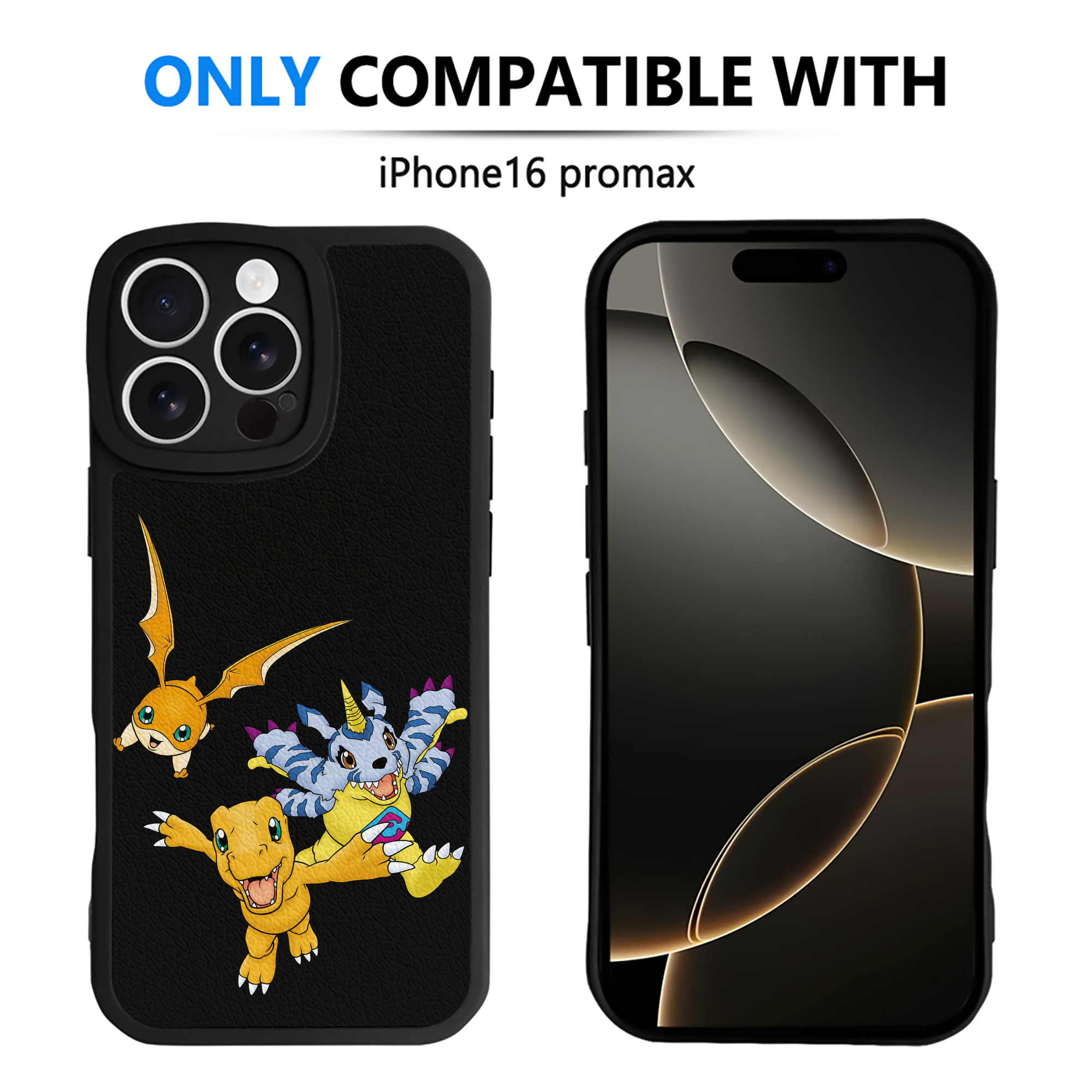 （画像用） Digimon デジタルモンスター/デジモン 【iPhone 16シリーズ対応】シリコンスマホケース（レザー調） 材質：シリコン